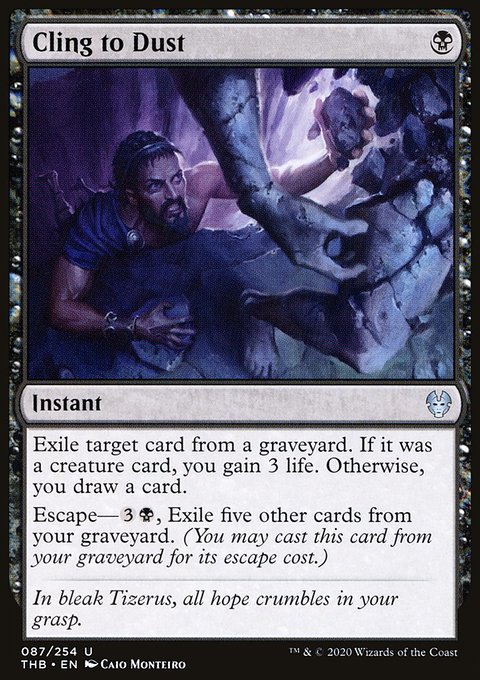 Cling to Dust, Theros Beyond Death #87, Magic: The Gathering card