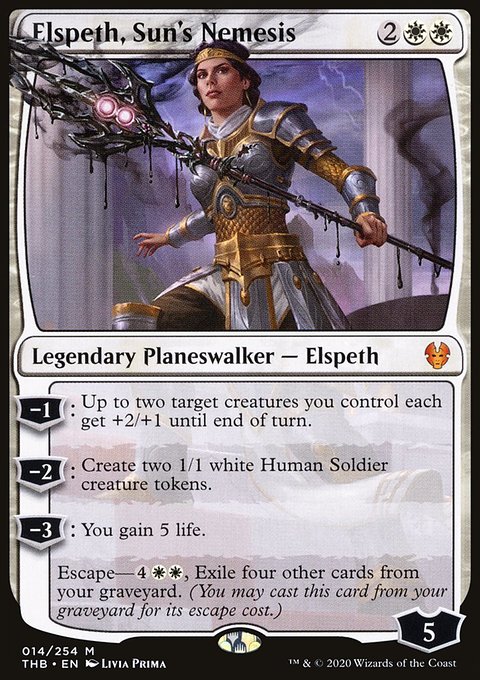 Elspeth, Sun's Nemesis, Theros Beyond Death #14, Magic: The Gathering card