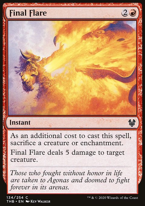 Final Flare, Theros Beyond Death #134, Magic: The Gathering card