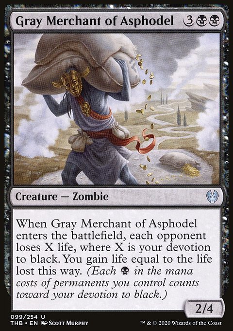 Gray Merchant of Asphodel, Theros Beyond Death #99, Magic: The Gathering card