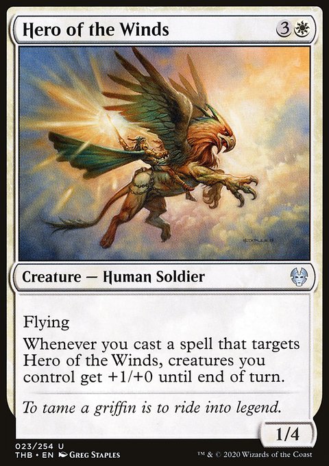 Hero of the Winds, Theros Beyond Death #23, Magic: The Gathering card