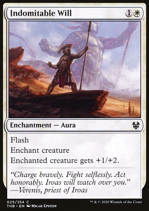 Indomitable Will, Theros Beyond Death #25, Magic: The Gathering card