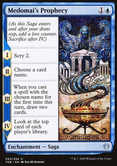 Medomai's Prophecy, Theros Beyond Death #53, Magic: The Gathering card