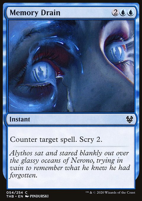 Memory Drain, Theros Beyond Death #54, Magic: The Gathering card