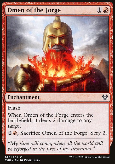 Omen of the Forge, Theros Beyond Death #145, Magic: The Gathering card