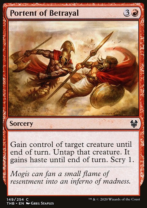 Portent of Betrayal, Theros Beyond Death #149, Magic: The Gathering card
