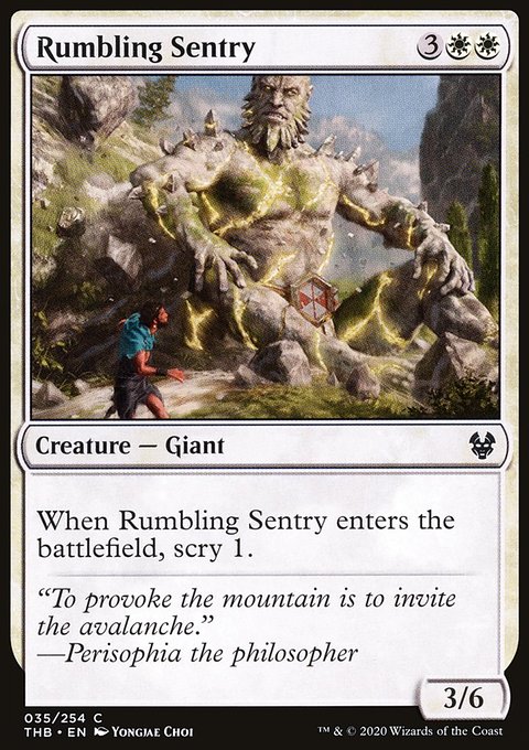 Rumbling Sentry, Theros Beyond Death #35, Magic: The Gathering card