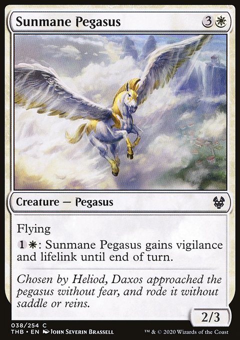 Sunmane Pegasus, Theros Beyond Death #38, Magic: The Gathering card