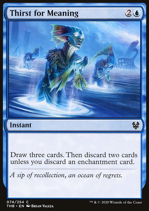 Thirst for Meaning, Theros Beyond Death #74, Magic: The Gathering card