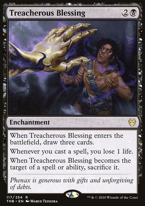 Treacherous Blessing, Theros Beyond Death #117, Magic: The Gathering card