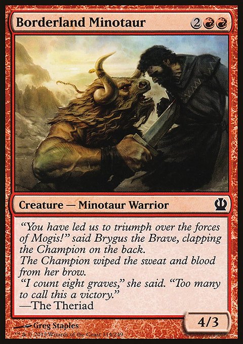 Borderland Minotaur, Theros #114, Magic: The Gathering card