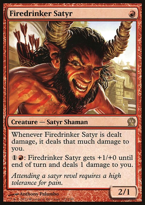 Firedrinker Satyr, Theros #122, Magic: The Gathering card