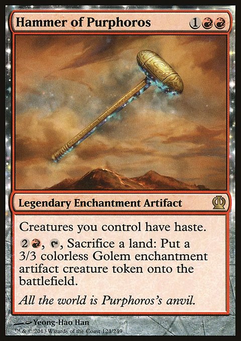 Hammer of Purphoros, Theros #124, Magic: The Gathering card