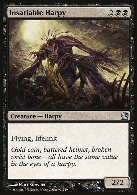 Insatiable Harpy, Theros #92, Magic: The Gathering card