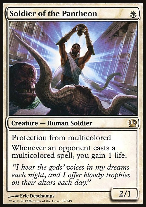 Soldier of the Pantheon, Theros #32, Magic: The Gathering card