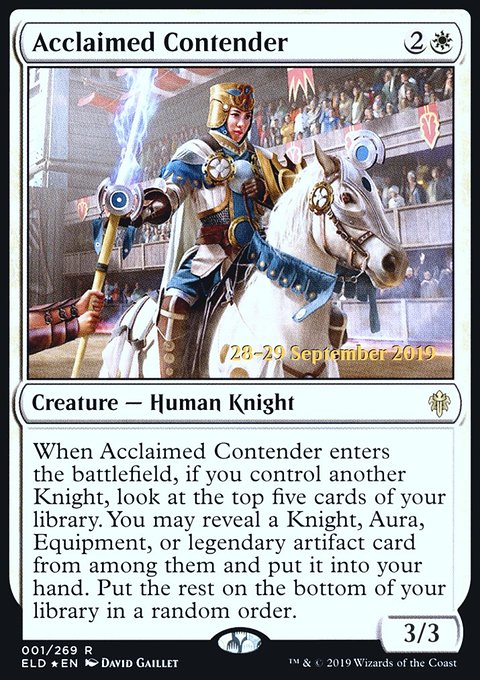 Acclaimed Contender, Throne of Eldraine Promos #1s, Magic: The Gathering card