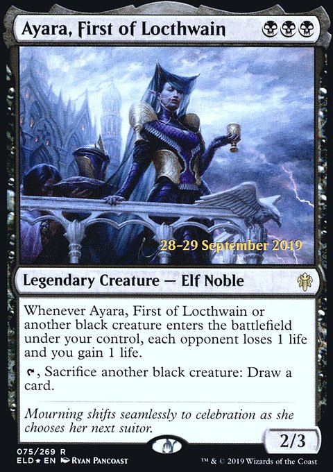 Ayara, First of Locthwain, Throne of Eldraine Promos #75s, Magic: The Gathering card