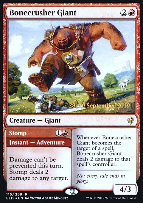 Bonecrusher Giant // Stomp, Throne of Eldraine Promos #115s, Magic: The Gathering card