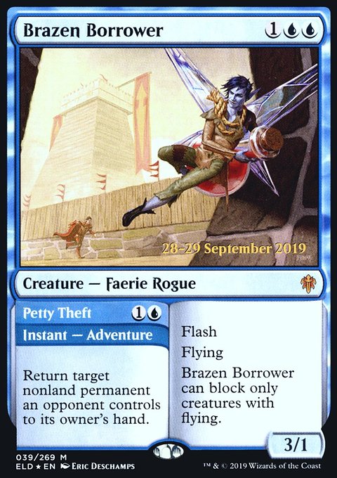 Brazen Borrower // Petty Theft, Throne of Eldraine Promos #39s, Magic: The Gathering card