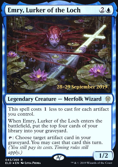 Emry, Lurker of the Loch, Throne of Eldraine Promos #43s, Magic: The Gathering card