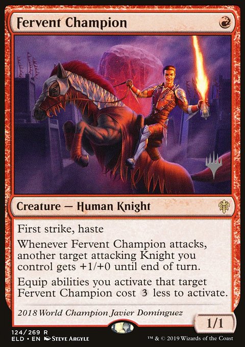 Fervent Champion, Throne of Eldraine Promos #124p, Magic: The Gathering card