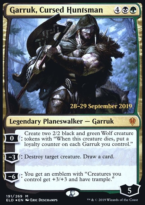 Garruk, Cursed Huntsman, Throne of Eldraine Promos #191s, Magic: The Gathering card