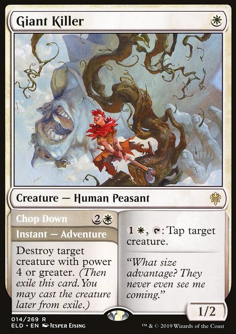 Giant Killer // Chop Down, Throne of Eldraine Promos #14p, Magic: The Gathering card