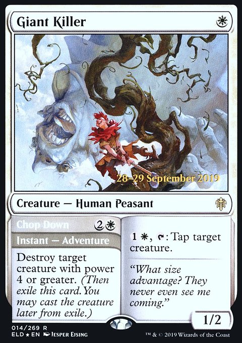 Giant Killer // Chop Down, Throne of Eldraine Promos #14s, Magic: The Gathering card