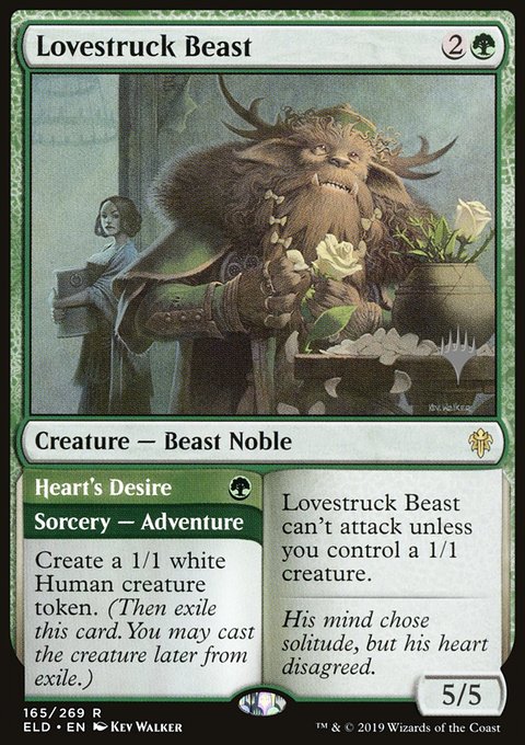 Lovestruck Beast // Heart's Desire, Throne of Eldraine Promos #165p, Magic: The Gathering card