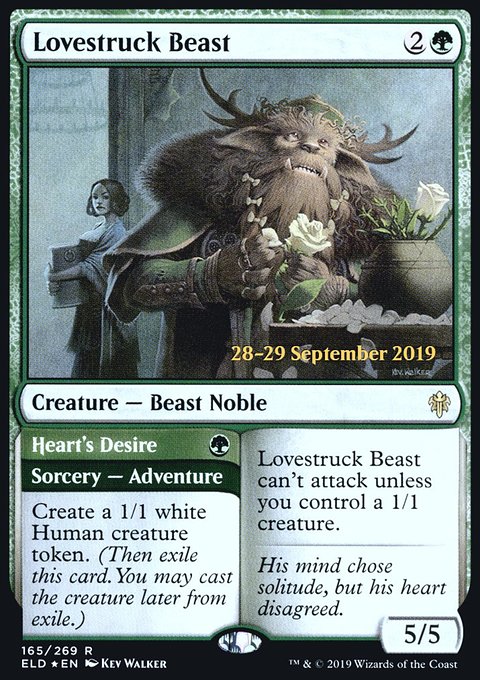 Lovestruck Beast // Heart's Desire, Throne of Eldraine Promos #165s, Magic: The Gathering card