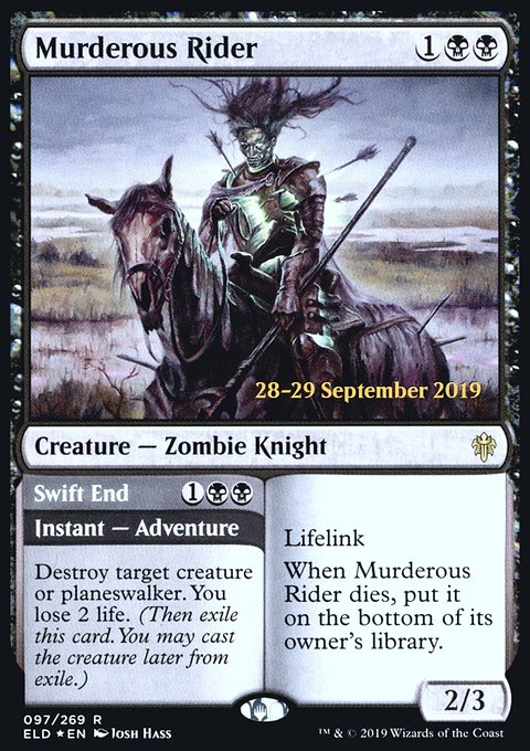 Murderous Rider // Swift End, Throne of Eldraine Promos #97s, Magic: The Gathering card