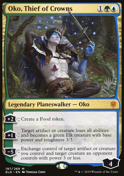 Oko, Thief of Crowns, Throne of Eldraine Promos #197p, Magic: The Gathering card