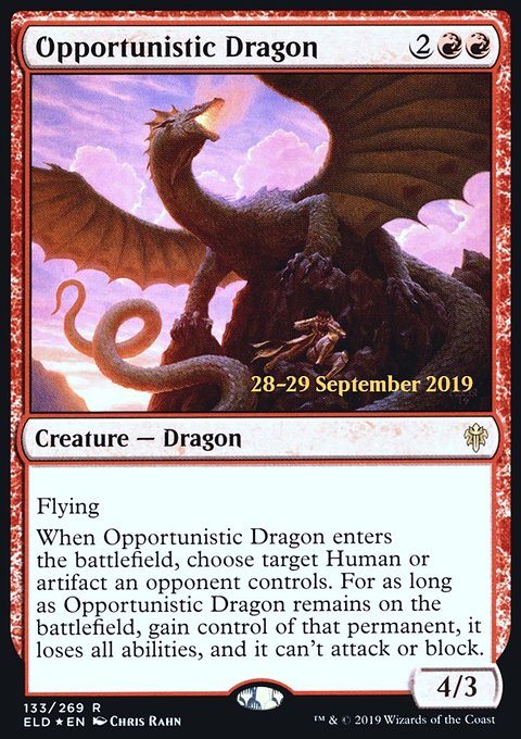 Opportunistic Dragon, Throne of Eldraine Promos #133s, Magic: The Gathering card