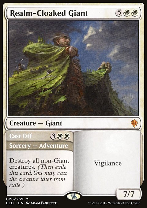 Realm-Cloaked Giant // Cast Off, Throne of Eldraine Promos #26p, Magic: The Gathering card