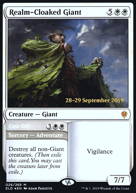Realm-Cloaked Giant // Cast Off, Throne of Eldraine Promos #26s, Magic: The Gathering card