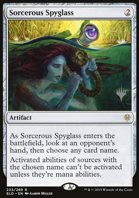 Sorcerous Spyglass, Throne of Eldraine Promos #233p, Magic: The Gathering card