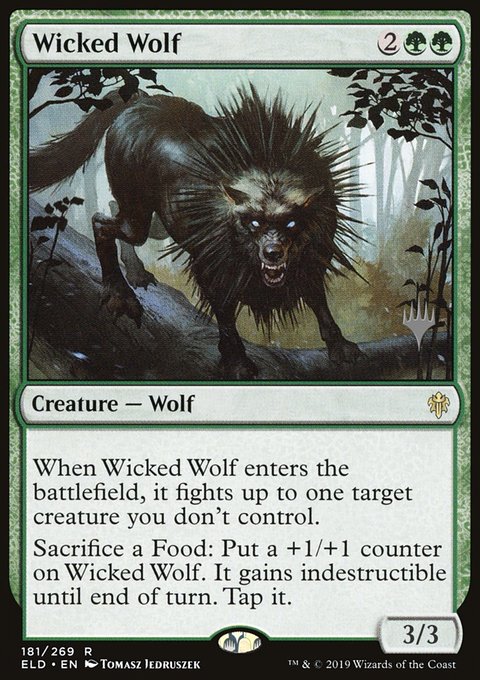 Wicked Wolf, Throne of Eldraine Promos #181p, Magic: The Gathering card