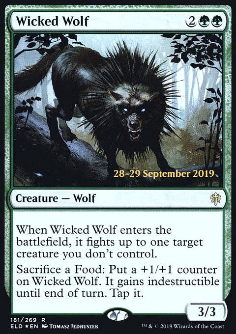Wicked Wolf, Throne of Eldraine Promos #181s, Magic: The Gathering card
