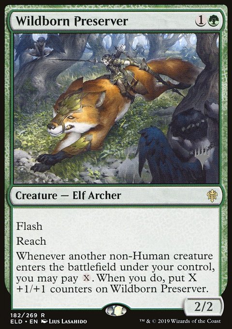 Wildborn Preserver, Throne of Eldraine Promos #182p, Magic: The Gathering card