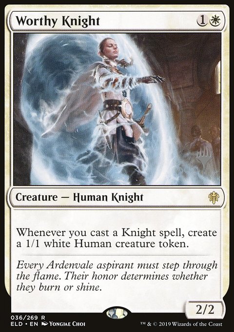 Worthy Knight, Throne of Eldraine Promos #36p, Magic: The Gathering card