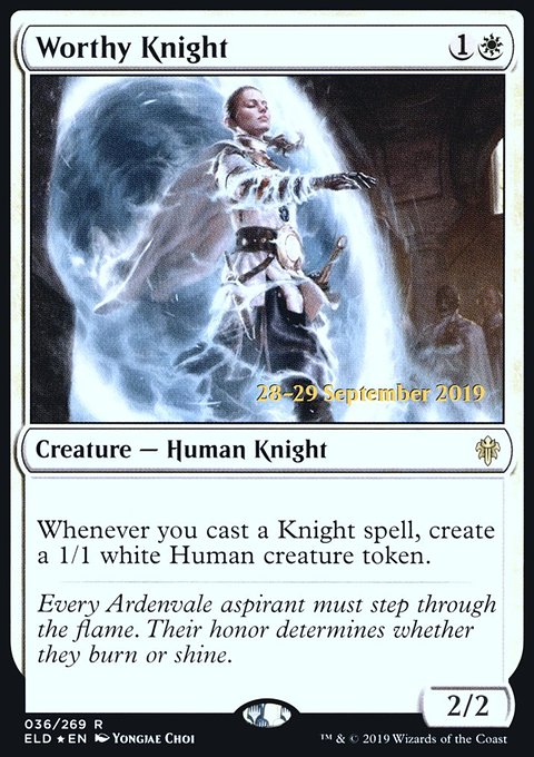 Worthy Knight, Throne of Eldraine Promos #36s, Magic: The Gathering card