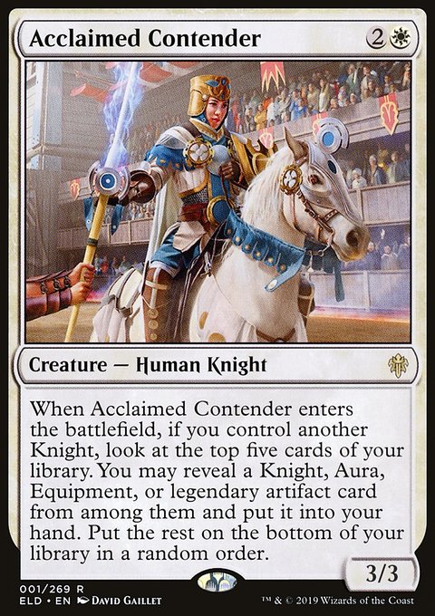 Acclaimed Contender, Throne of Eldraine #1, Magic: The Gathering card