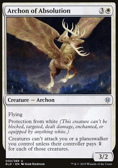Archon of Absolution, Throne of Eldraine #3, Magic: The Gathering card