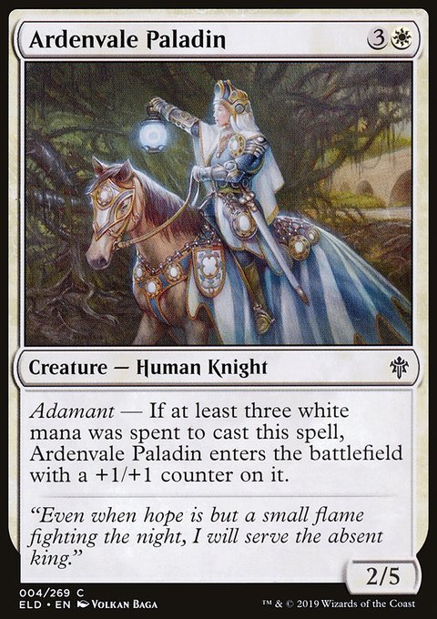 Ardenvale Paladin, Throne of Eldraine #4, Magic: The Gathering card