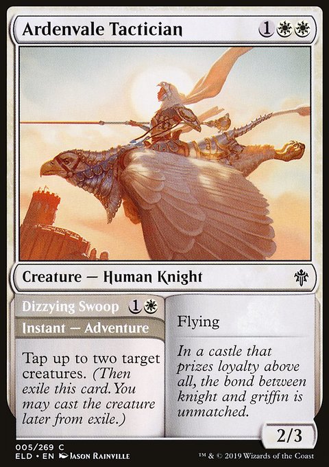 Ardenvale Tactician // Dizzying Swoop, Throne of Eldraine #5, Magic: The Gathering card