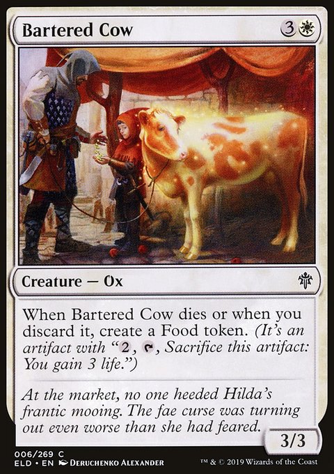 Bartered Cow, Throne of Eldraine #6, Magic: The Gathering card