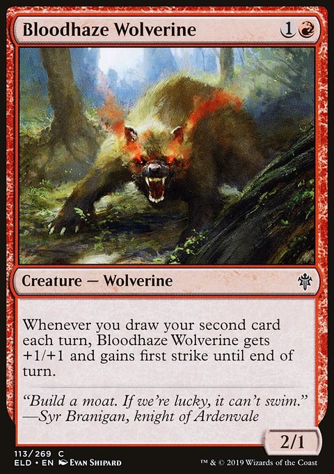 Bloodhaze Wolverine, Throne of Eldraine #113, Magic: The Gathering card