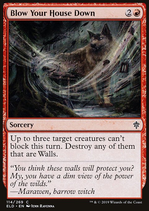 Blow Your House Down, Throne of Eldraine #114, Magic: The Gathering card