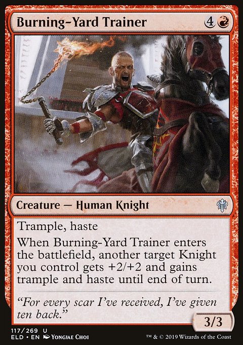 Burning-Yard Trainer, Throne of Eldraine #117, Magic: The Gathering card