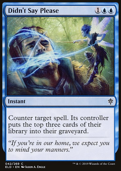 Didn't Say Please, Throne of Eldraine #42, Magic: The Gathering card